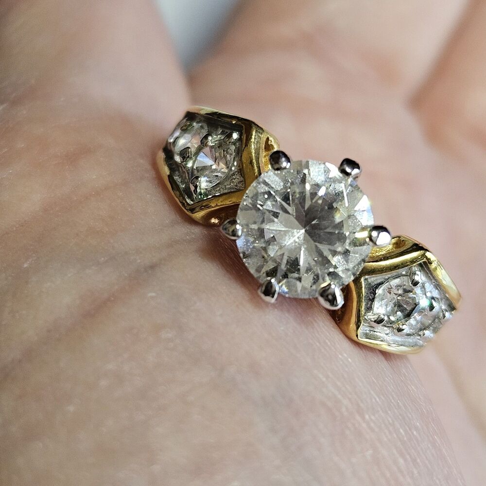 Lindberg Corporation Vintage 14K HGE Solitaire Engagement Ring Size 9